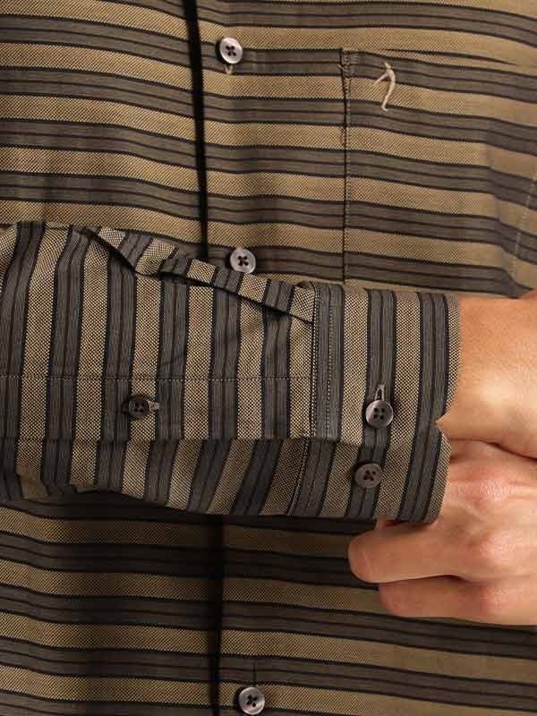 Indian Terrain Men Striped Green Shirt